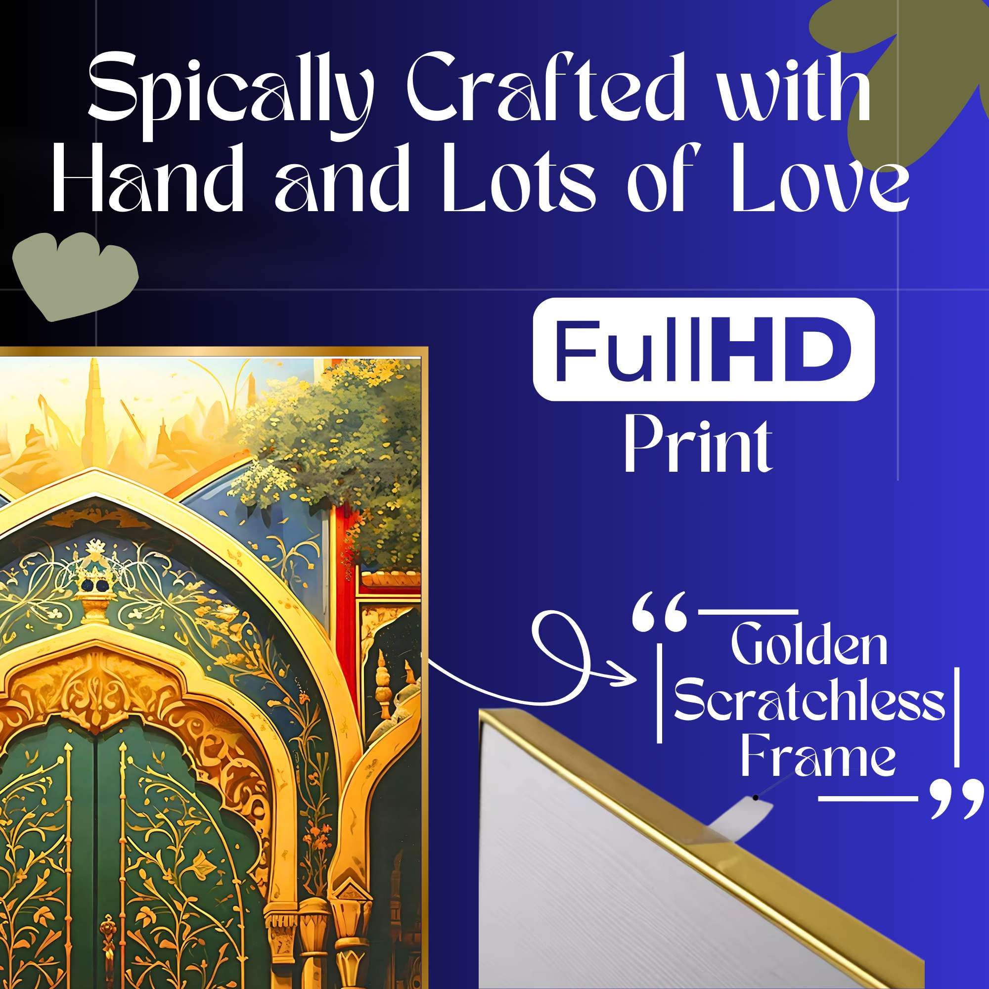 Set of Two Wall Paintings for Wall Dacoration Golden Framed Wall Paintings for Living Room & Bedroom Wall Art for Home Decoration & Office Wall Décor (14x11 inch CH-GD2-16) - Image 4