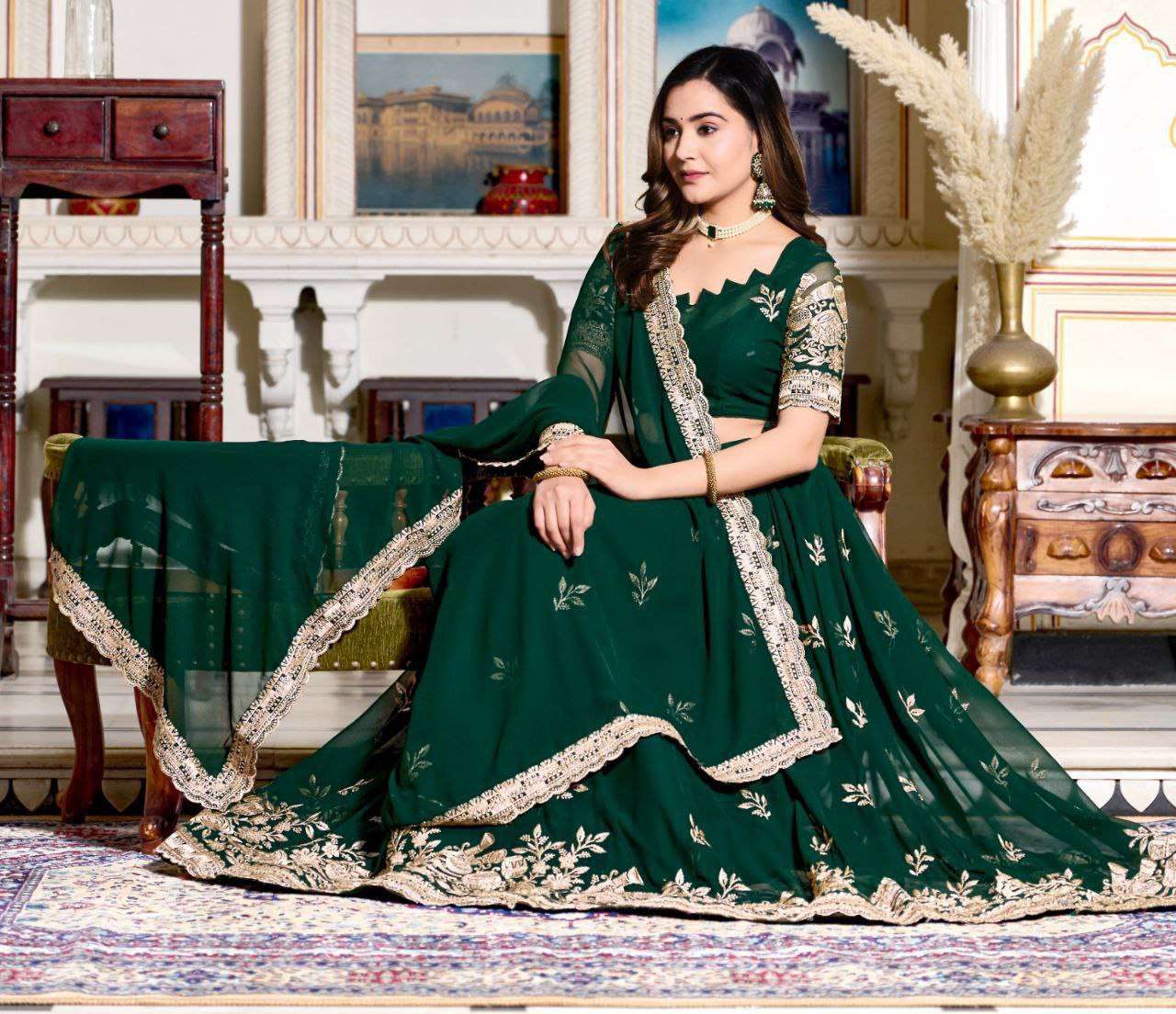 Women's Embroidered Lehenga Choli with Net Dupatta ? Festive & Wedding Wear Set - Image 8